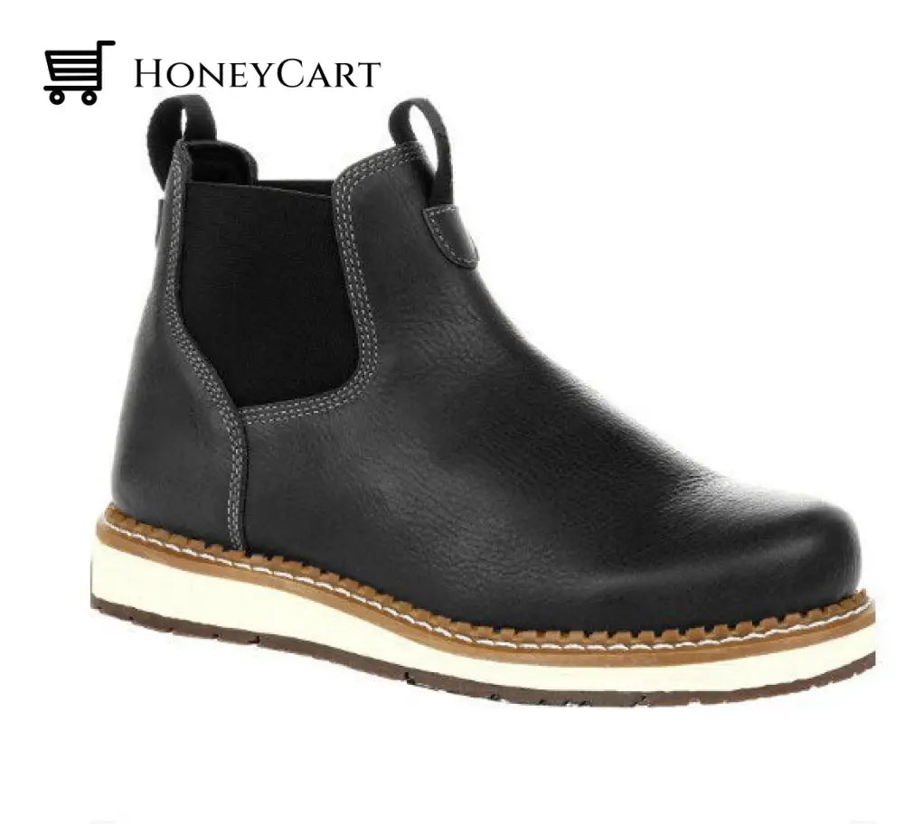 Wedge Mens Waterproof Chelsea Work Boots Black / Us 7.5 Regular