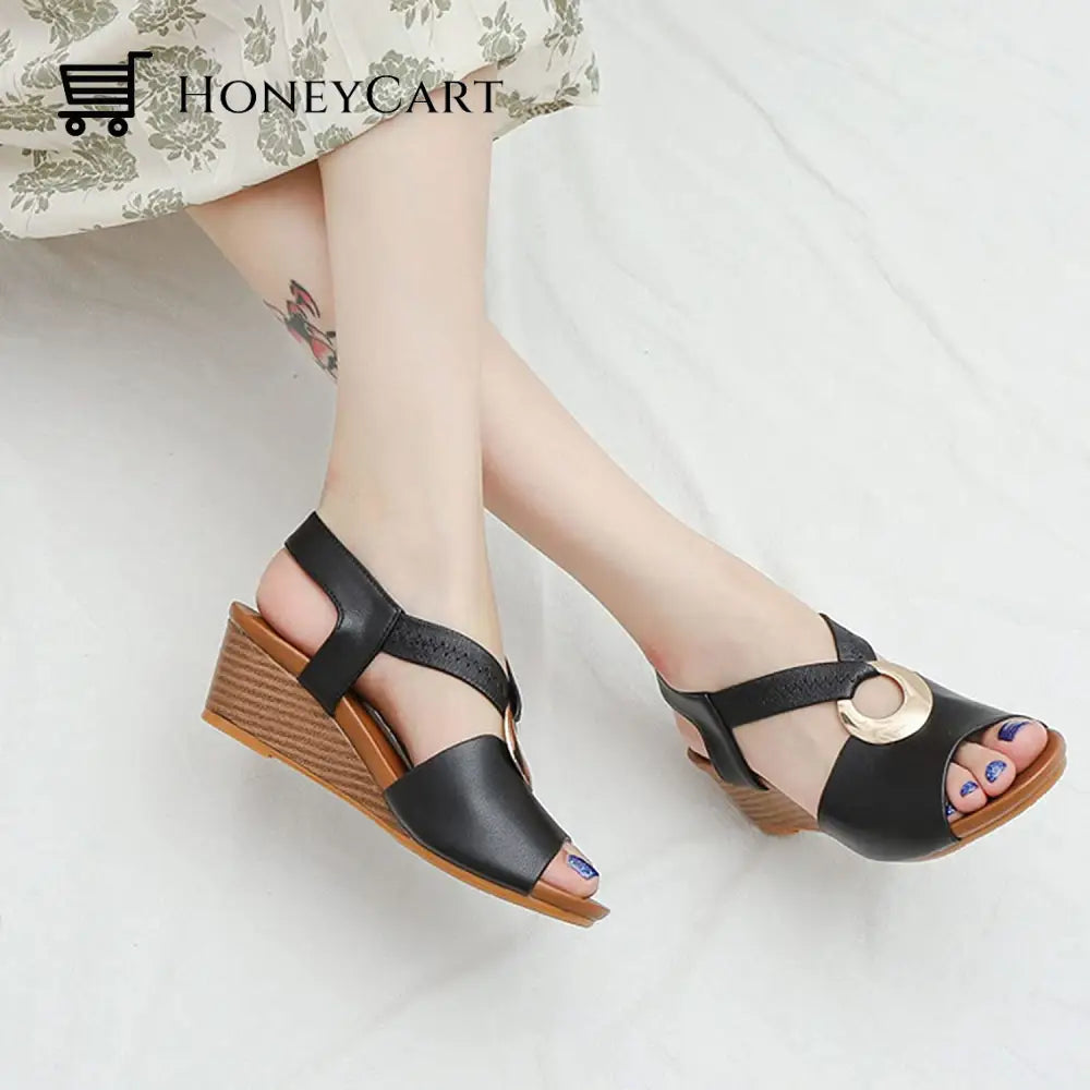 Wedge Sandals For Women Closed Toe Ltt-Shoes