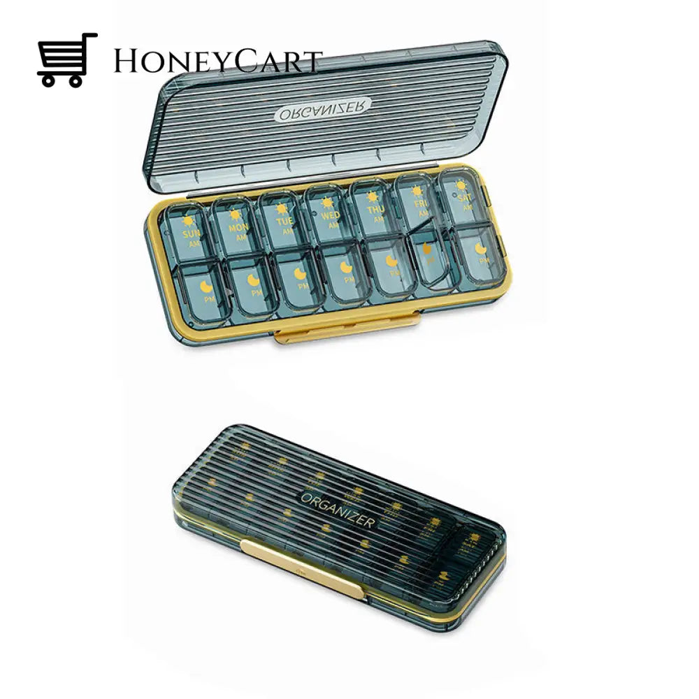 Weekly (7-Day) Pill Box 14 Slots / 2 Pcs Blue