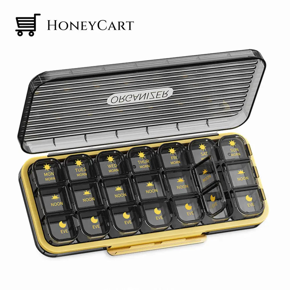 Weekly (7-Day) Pill Box 21 Slots / 1 Pc Black