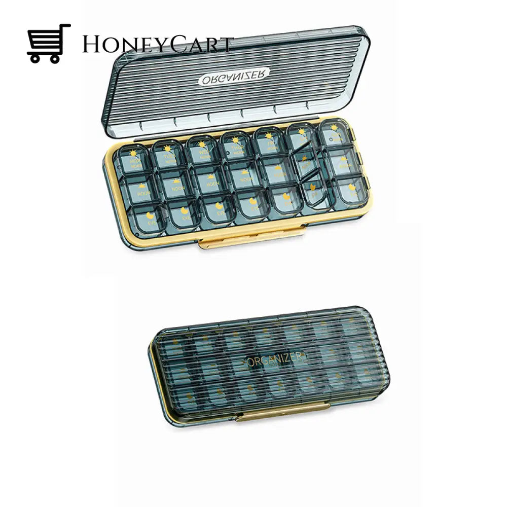 Weekly (7-Day) Pill Box 21 Slots / 2 Pcs Blue