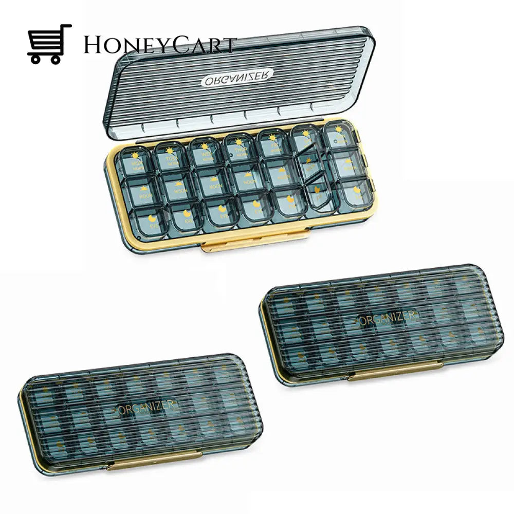 Weekly (7-Day) Pill Box 21 Slots / 3 Pcs Blue