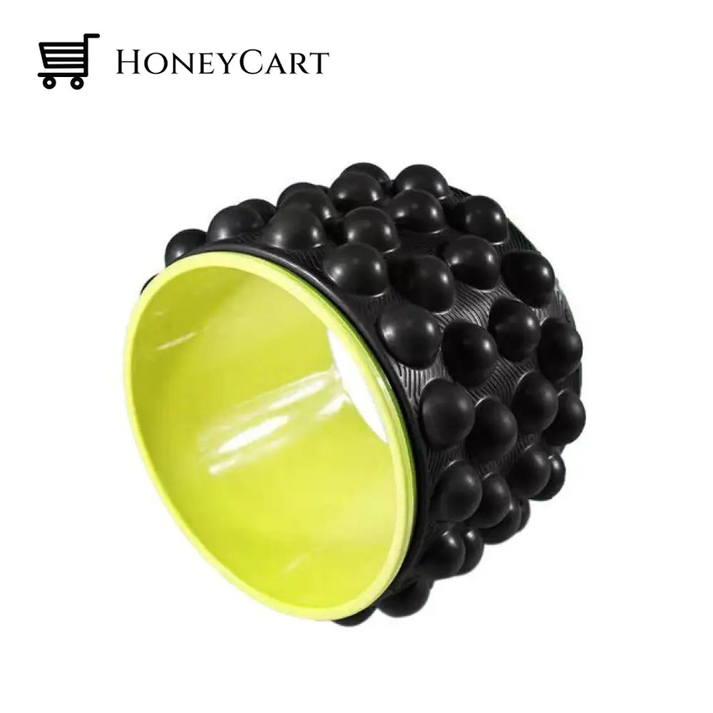 Wheel Back Roller Massager - Deep Tissue Massage Black Yellow Exercise & Fitness