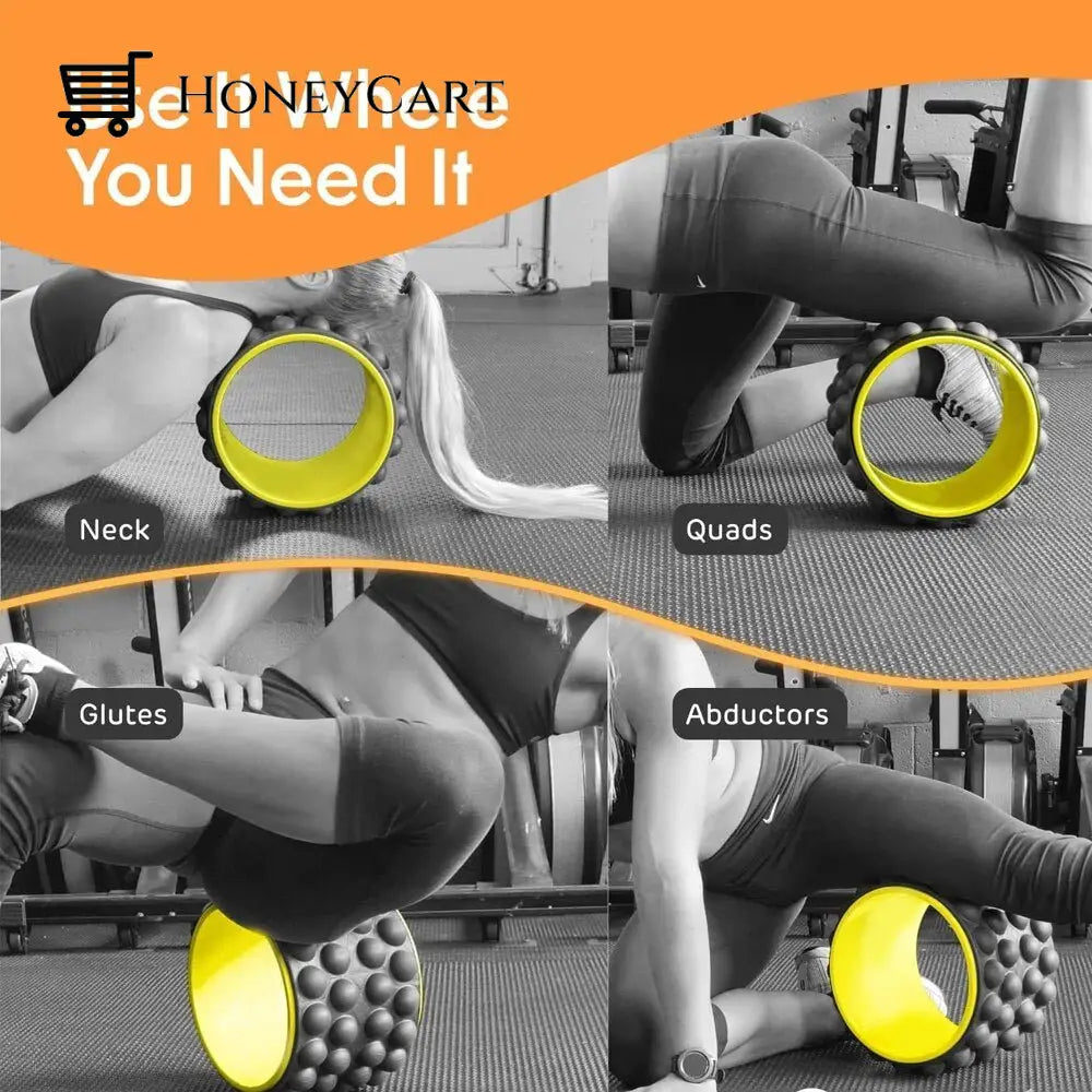 Wheel Back Roller Massager - Deep Tissue Massage Exercise & Fitness