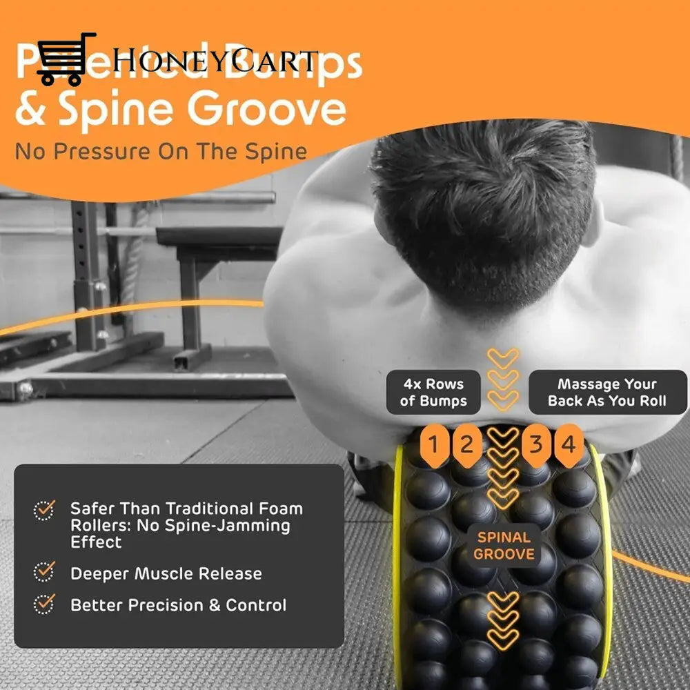 Wheel Back Roller Massager - Deep Tissue Massage Exercise & Fitness