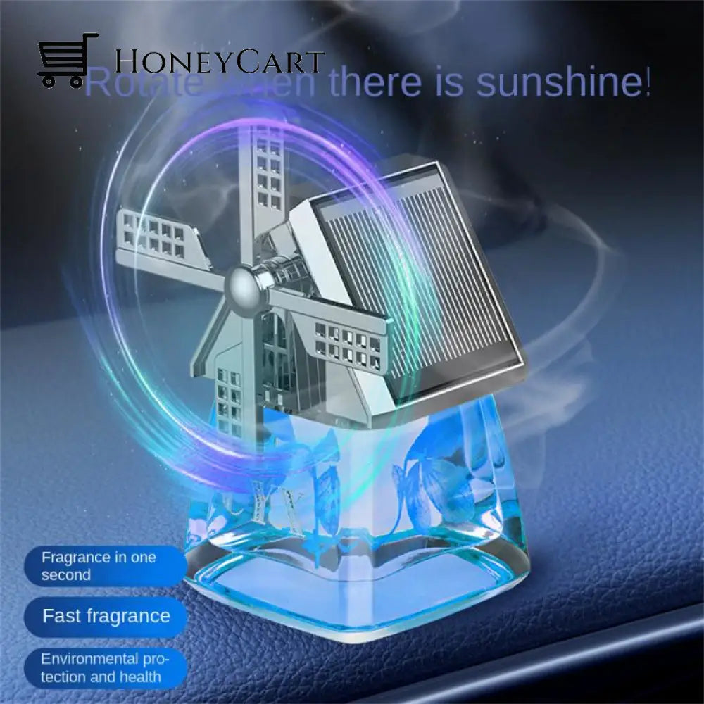 Windmill Solar Energy Rotating Aromatherapy Car Air Freshener