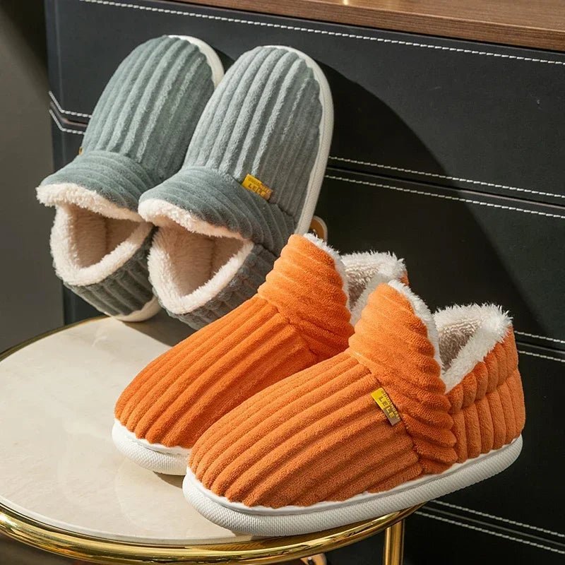 Winter Couple Cotton Slippers, Non-Slip Warm Cotton Flip-Flops for Women & Men
