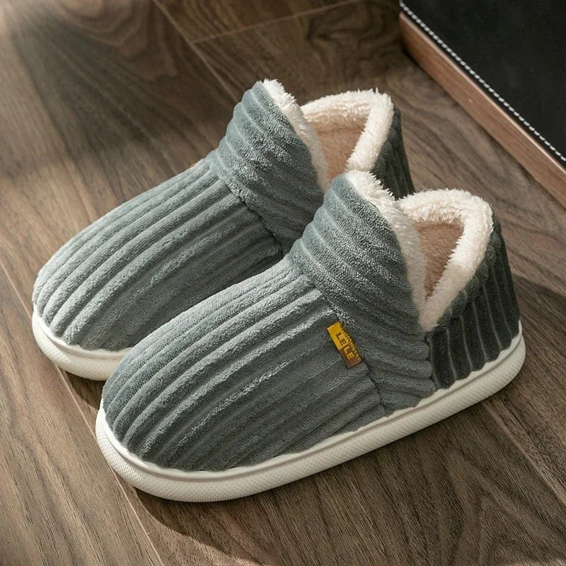 Winter Couple Cotton Slippers, Non-Slip Warm Cotton Flip-Flops for Women & Men