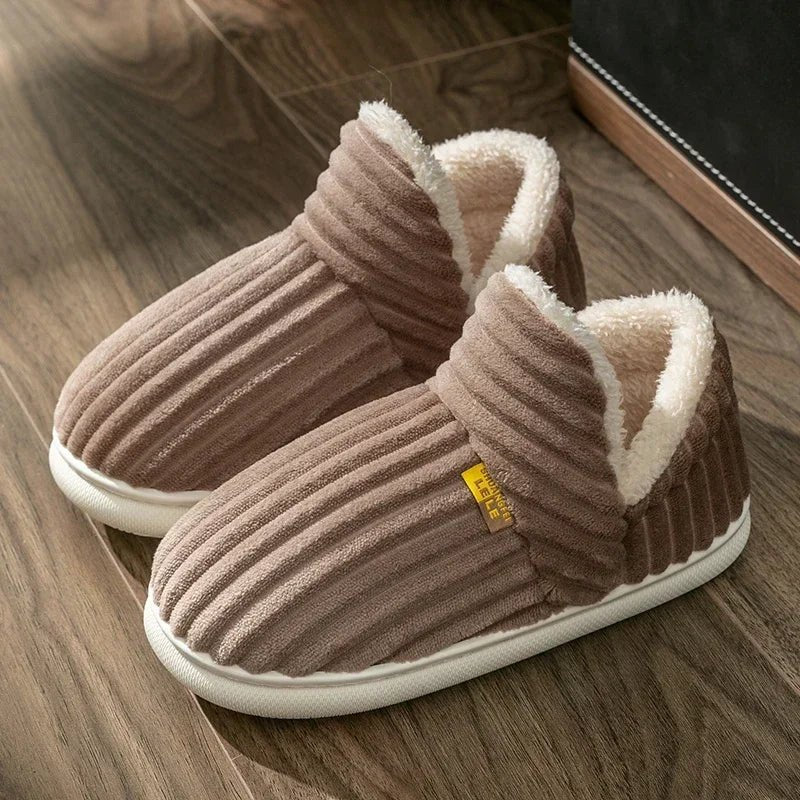 Winter Couple Cotton Slippers, Non-Slip Warm Cotton Flip-Flops for Women & Men