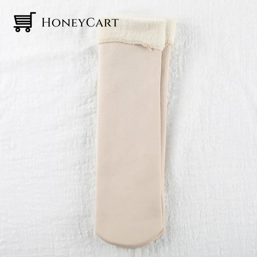 Winter Soft Plush Floor Socks 1 Pair (Beige)