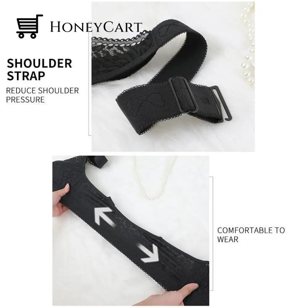 Wireless Front Closure Criss Cross Straps Lace Bras Unterwäsche