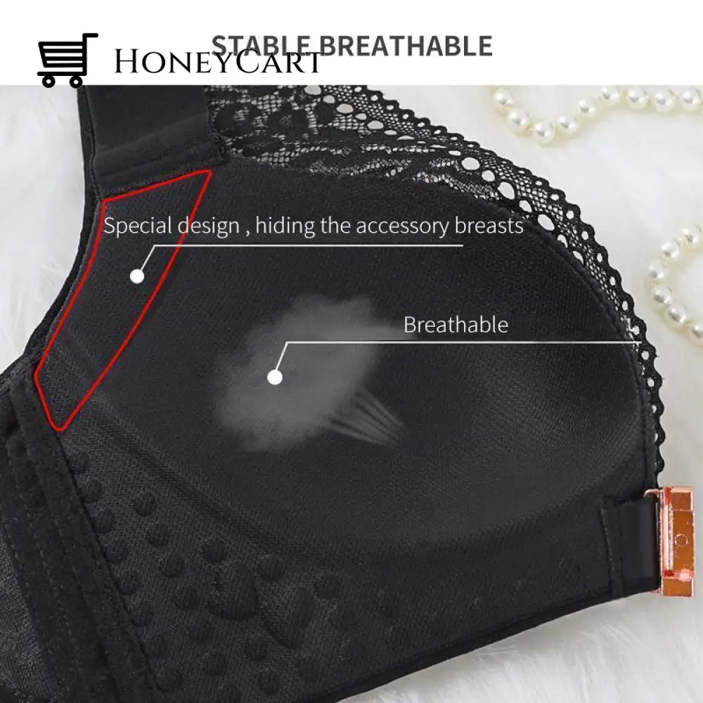 Wireless Front Closure Criss Cross Straps Lace Bras Unterwäsche