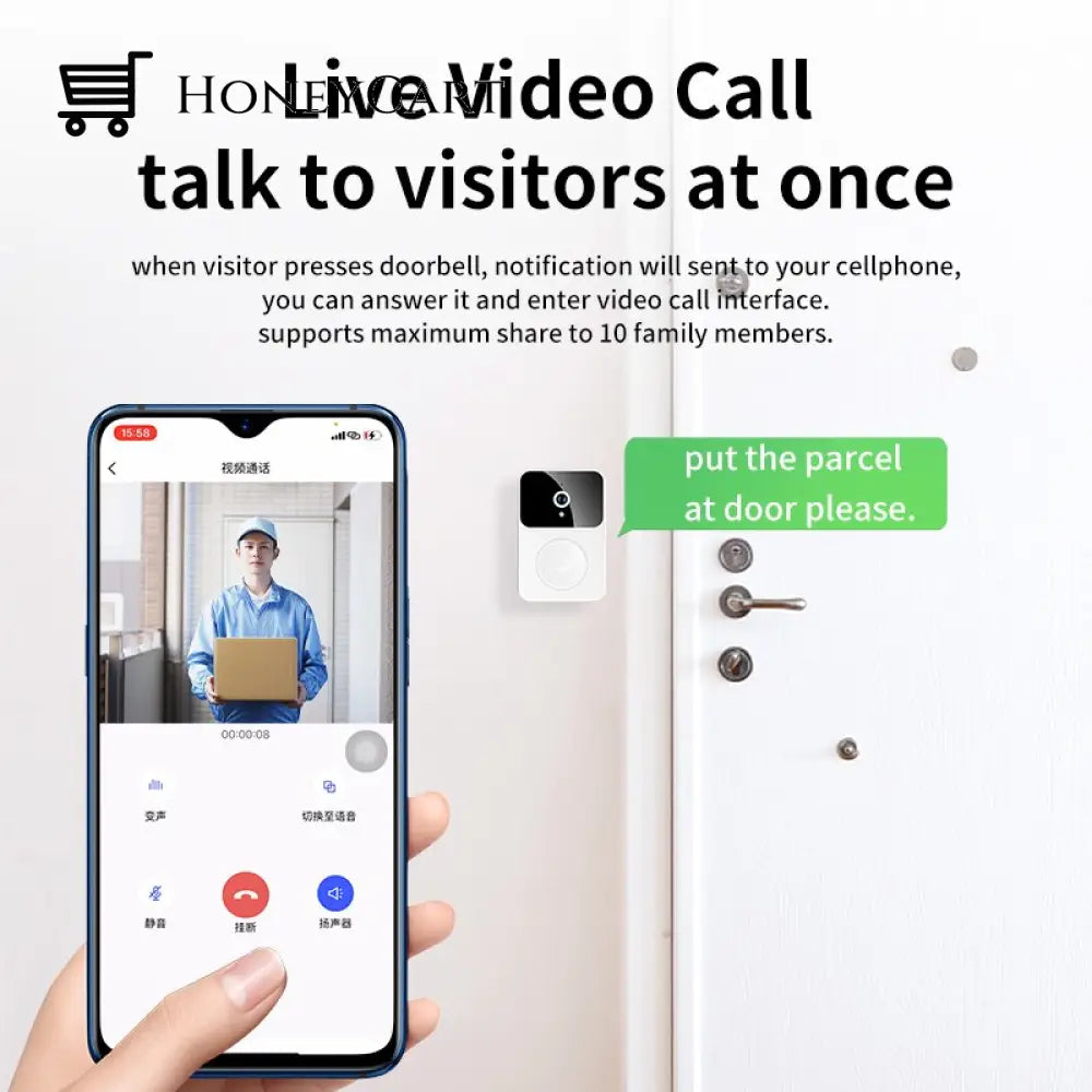 Wireless Video Doorbell With Camera