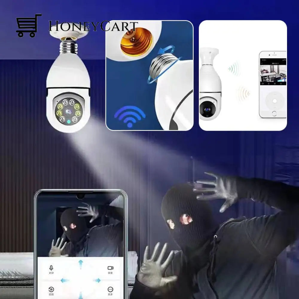 Wireless Wifi Light Bulb Camera Security