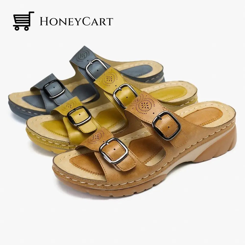 Woman Open Toe Orthopedic Comfy Sandals 4 Colors 2023 Design Shoes &