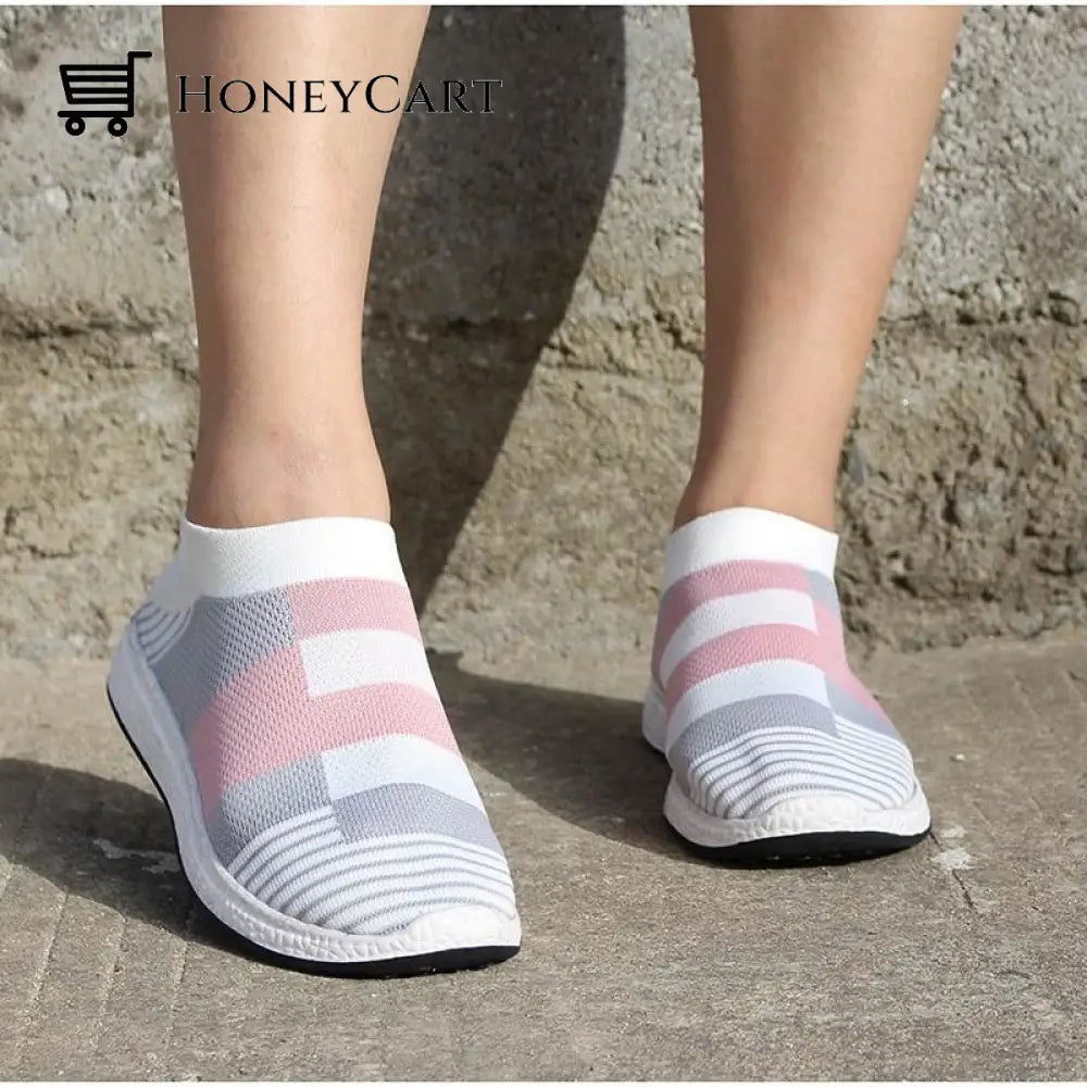 Women Breathable Platform Flats Comfortable Slip On Shoes Slip-On Shoes