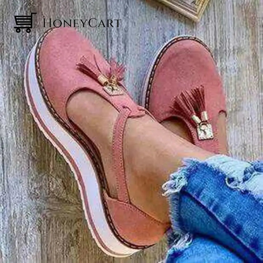 Women Cut Out Cage Closed Toe Flat Wedge Sandals Pink / 5 Wedge Platform Sandals