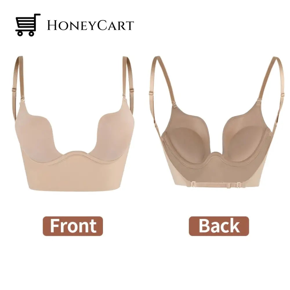 Women Deep U Neck Secret Plunge Bra
