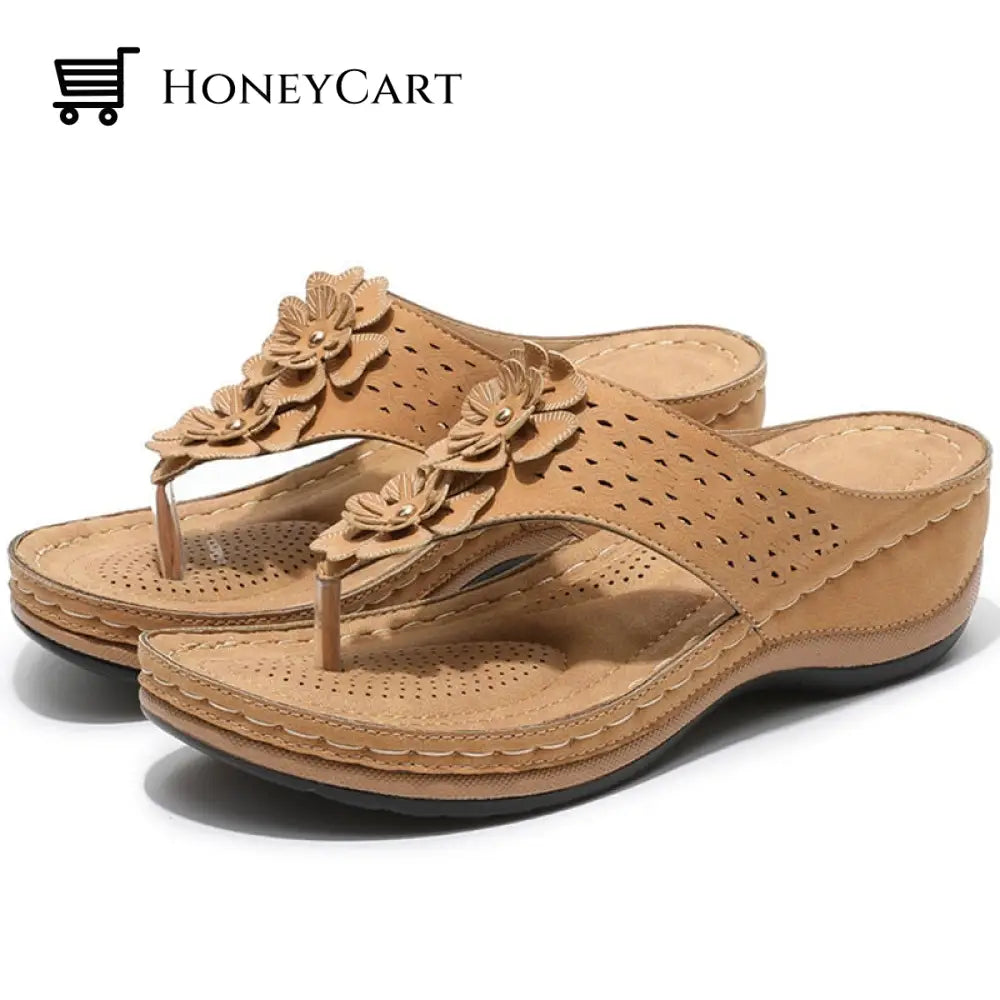 Women Fashionable Flower Style Wedge Sandals Woman Bunion