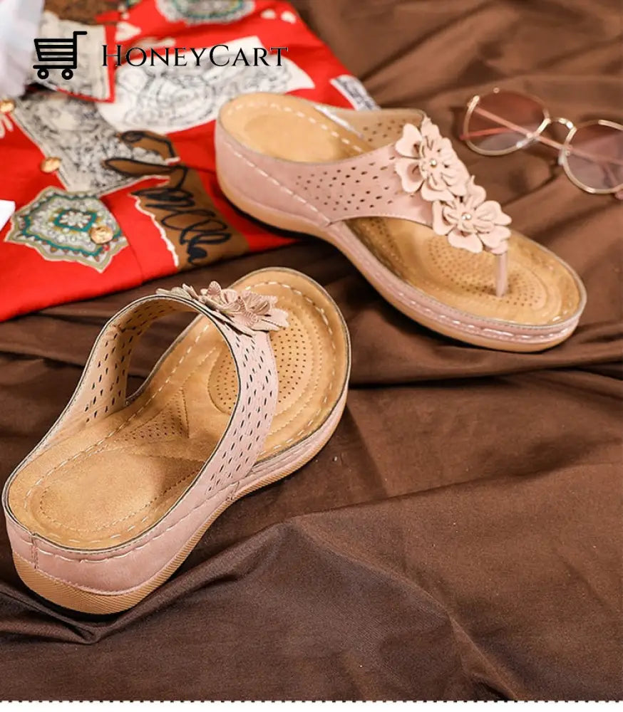 Women Fashionable Flower Style Wedge Sandals Woman Bunion