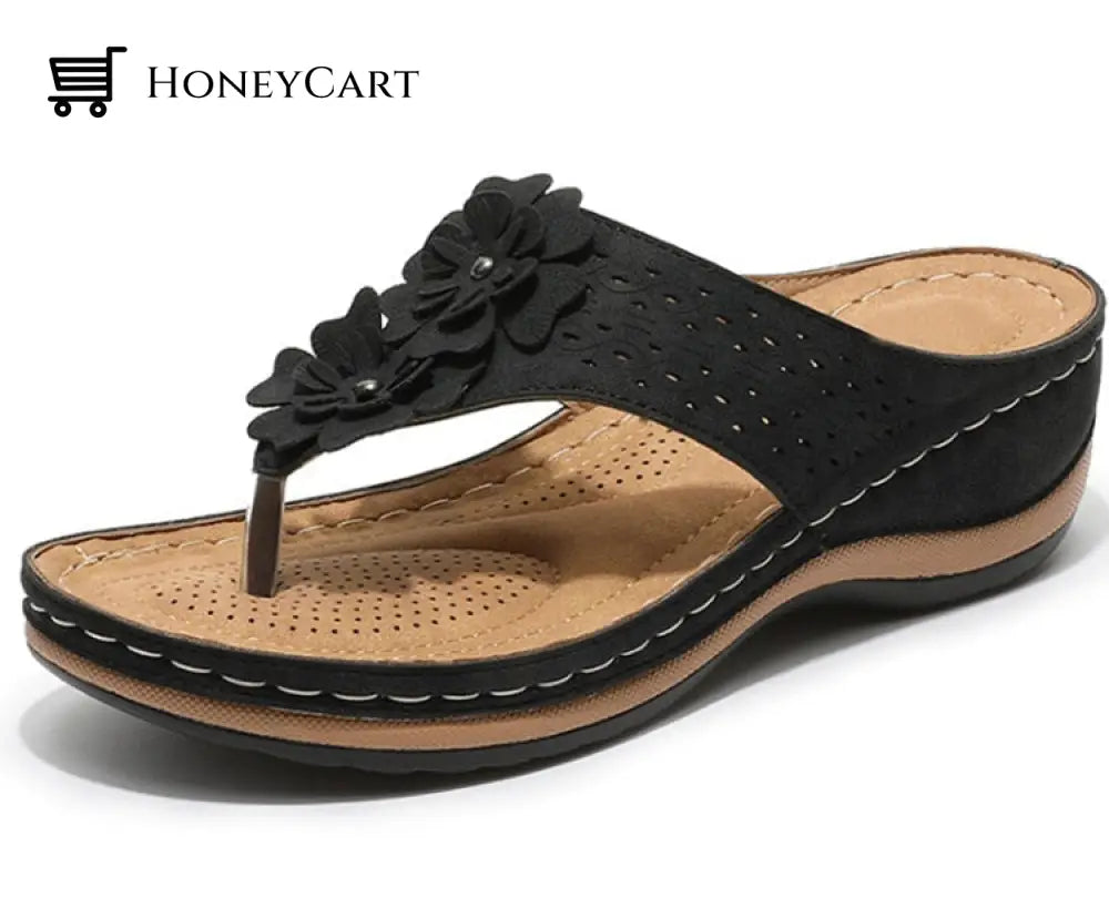 Women Fashionable Flower Style Wedge Sandals Woman Bunion