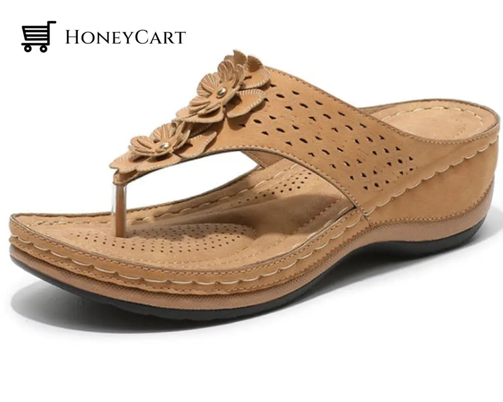 Women Fashionable Flower Style Wedge Sandals Woman Bunion