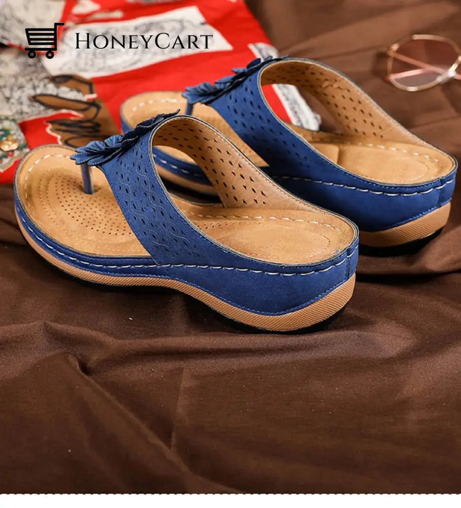 Women Fashionable Flower Style Wedge Sandals Woman Bunion