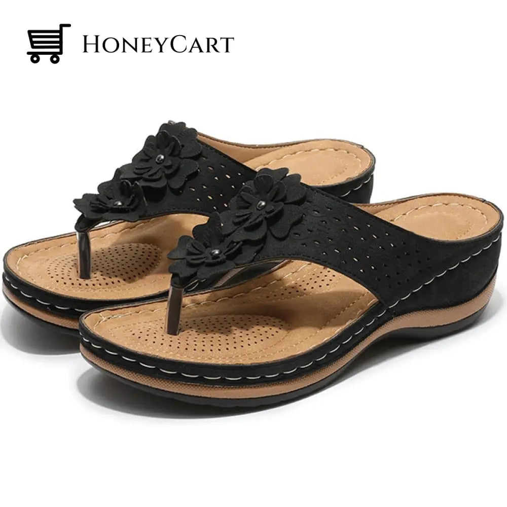 Women Fashionable Flower Style Wedge Sandals Woman Bunion