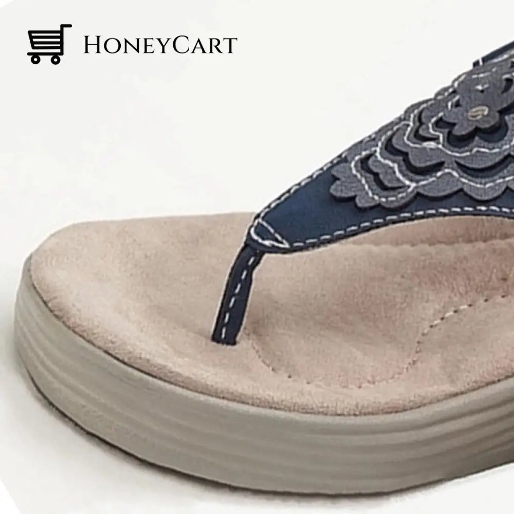 Women Flower Printed Non-Slip High Wedge Sandals Woman Bunion