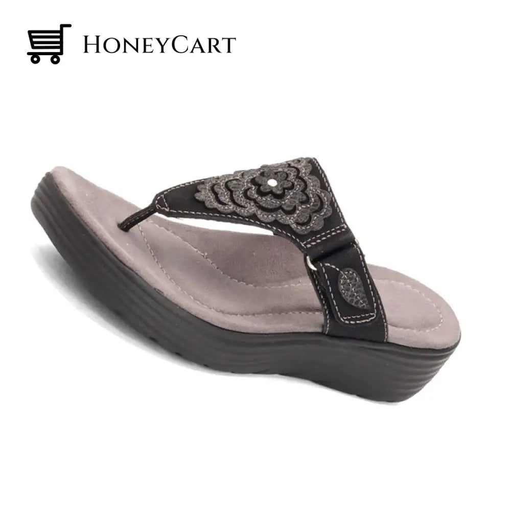 Women Flower Printed Non-Slip High Wedge Sandals Woman Bunion