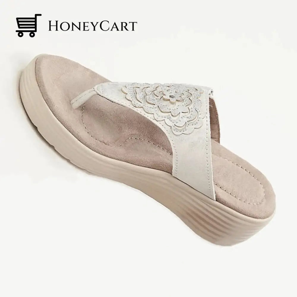 Women Flower Printed Non-Slip High Wedge Sandals Woman Bunion