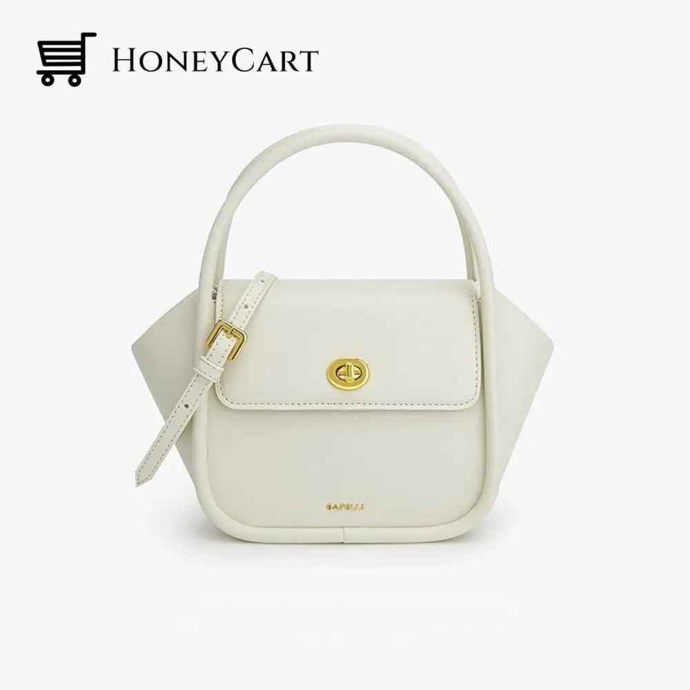 Women Genuine Leather Stylish Bag Beige