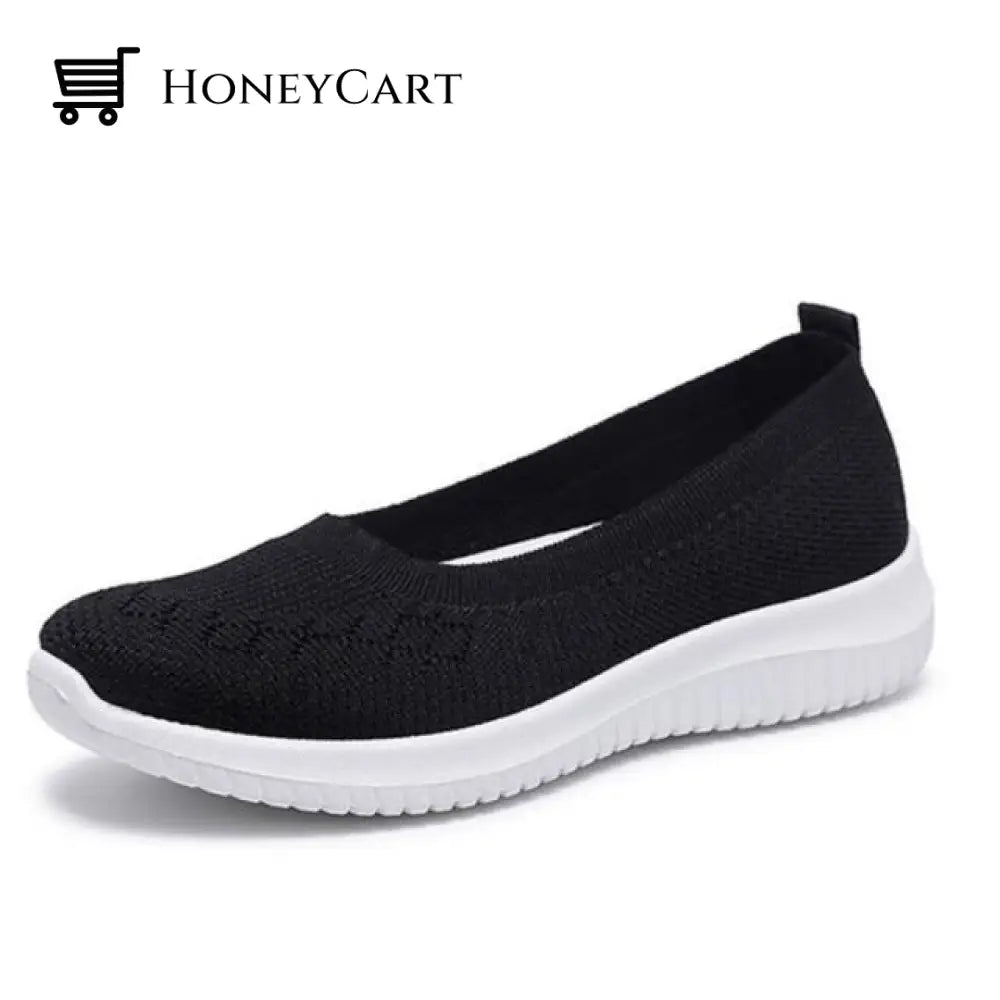 Women Knitted Breathable Casual Mesh Stretch Shoes Black / 6 Orthopedic Bunion Sandals