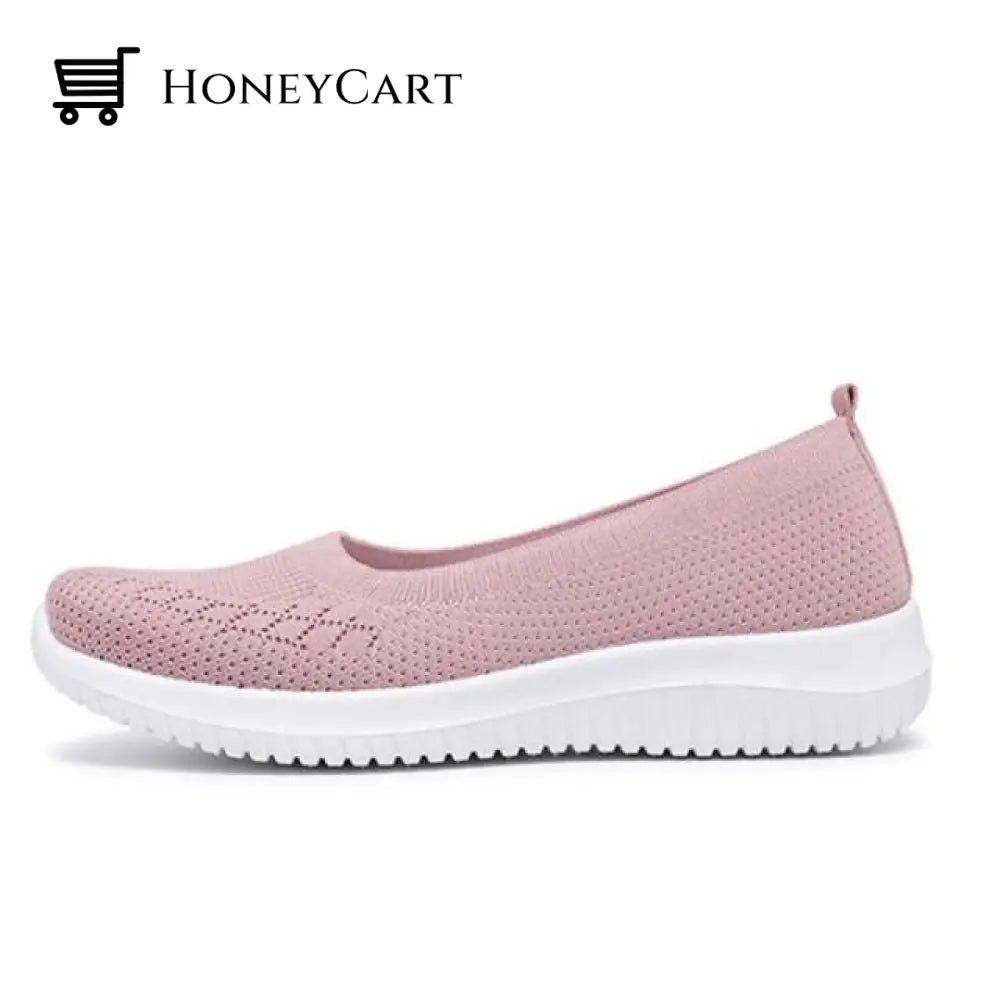 Women Knitted Breathable Casual Mesh Stretch Shoes Pink / 6 Orthopedic Bunion Sandals