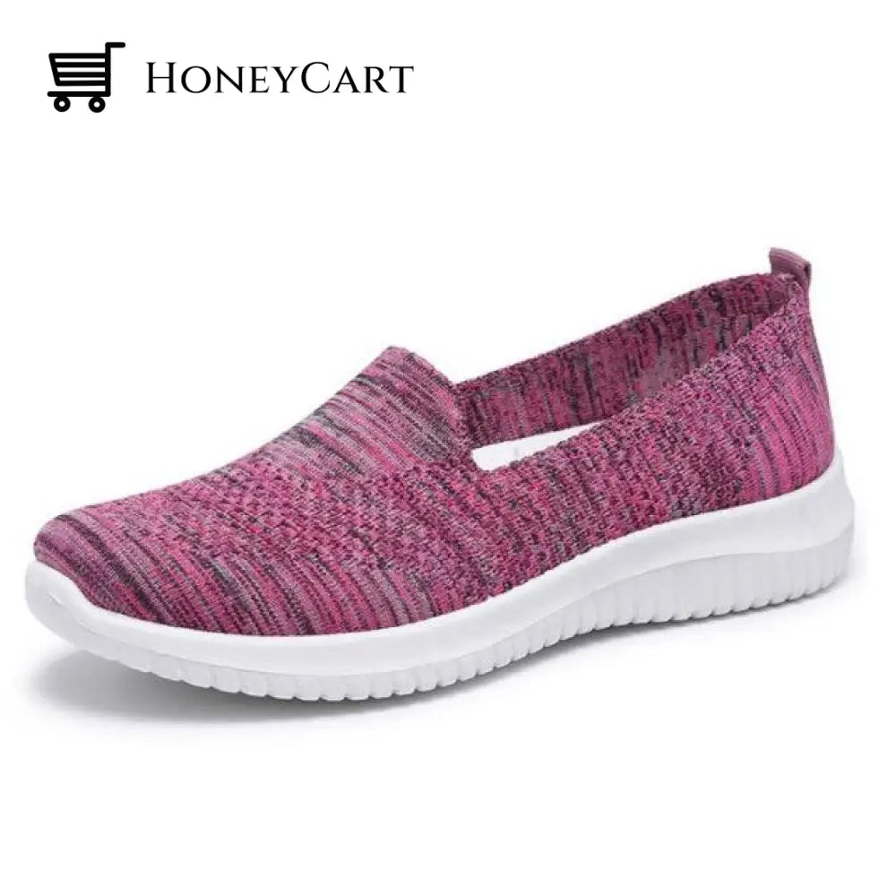 Women Knitted Breathable Casual Mesh Stretch Shoes Purple / 6 Orthopedic Bunion Sandals