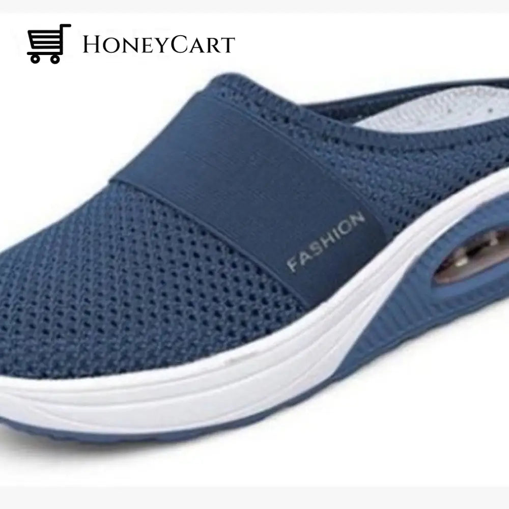 Women Mesh Breathable Wedges Mules Sandals Light Blue / 5.5 Woman