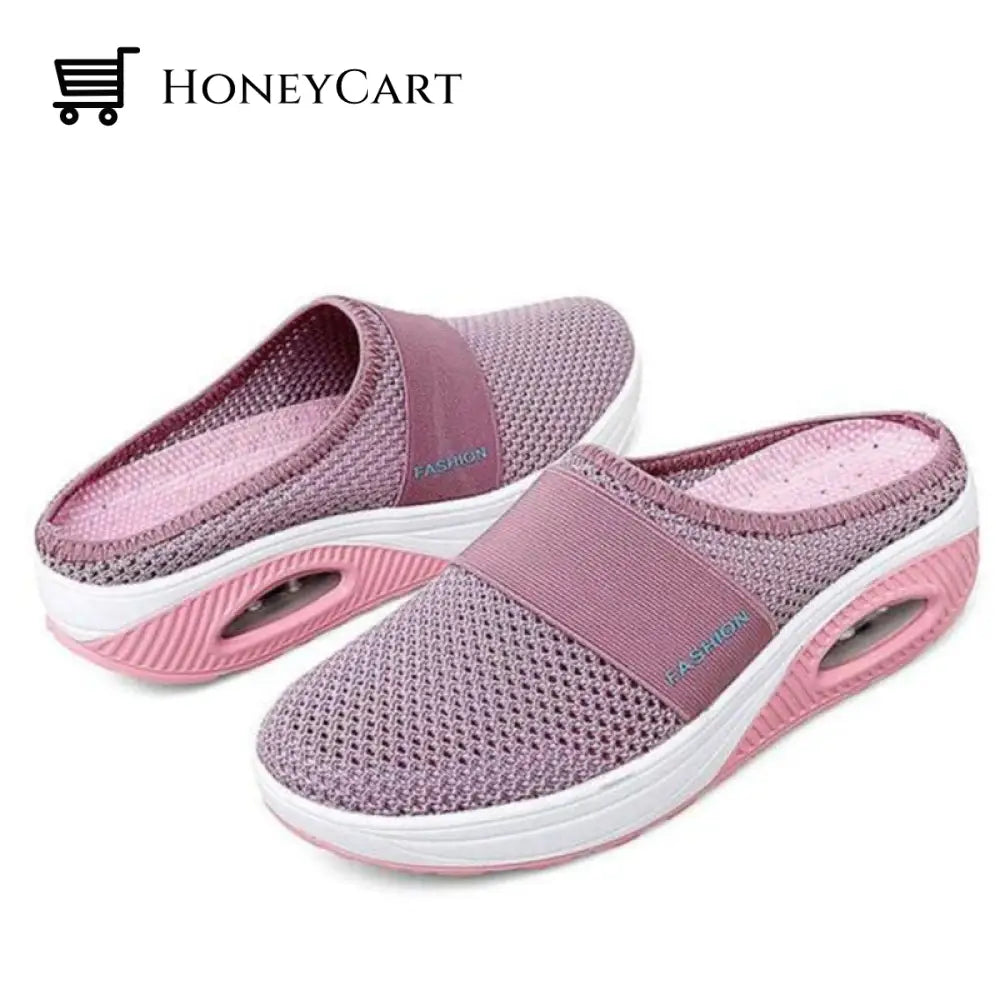 Women Mesh Breathable Wedges Mules Sandals Woman