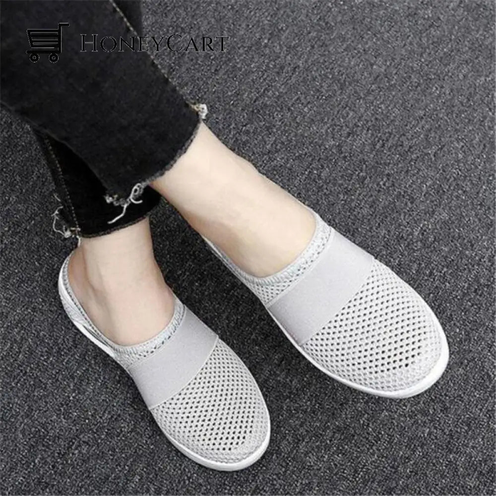 Women Mesh Breathable Wedges Mules Sandals Woman