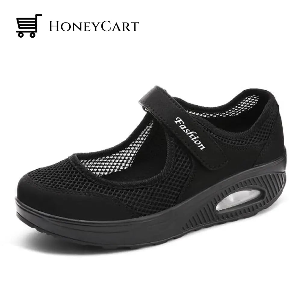 Women Platform Breathable Velcro Mesh Casual Shoes Black / 5.5 Orthopedic Bunion Sandals