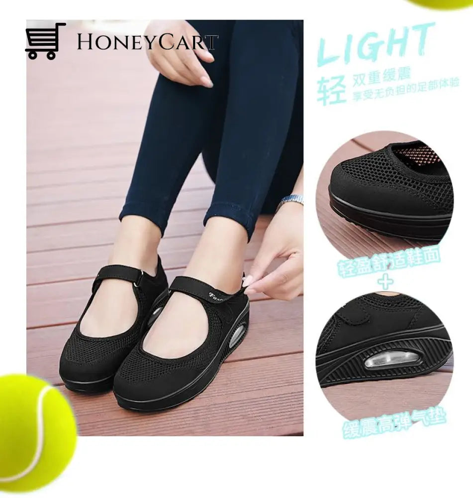 Women Platform Breathable Velcro Mesh Casual Shoes Orthopedic Bunion Sandals