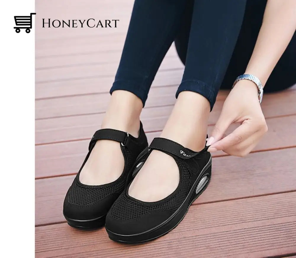 Women Platform Breathable Velcro Mesh Casual Shoes Orthopedic Bunion Sandals