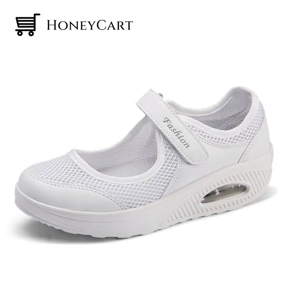 Women Platform Breathable Velcro Mesh Casual Shoes White / 5.5 Orthopedic Bunion Sandals