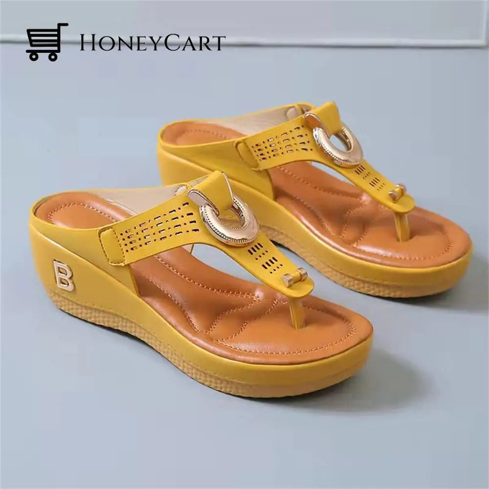 Women Sandals Wedge Thong With Orthopedic Arch Support Myx-Shoes
