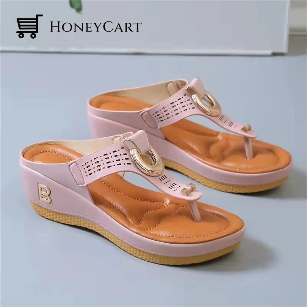Women Sandals Wedge Thong With Orthopedic Arch Support Myx-Shoes