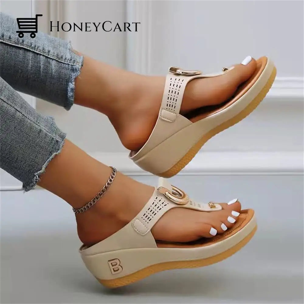 Women Sandals Wedge Thong With Orthopedic Arch Support Myx-Shoes