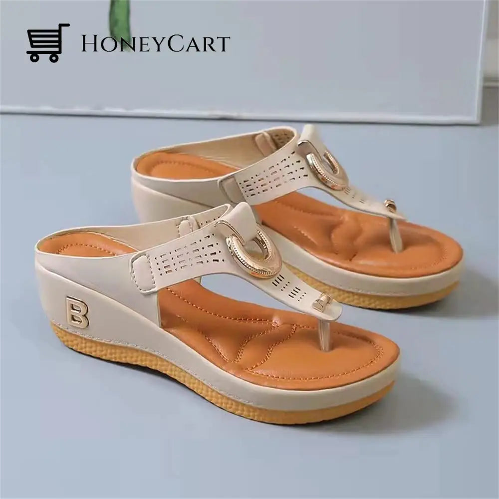 Women Sandals Wedge Thong With Orthopedic Arch Support Myx-Shoes