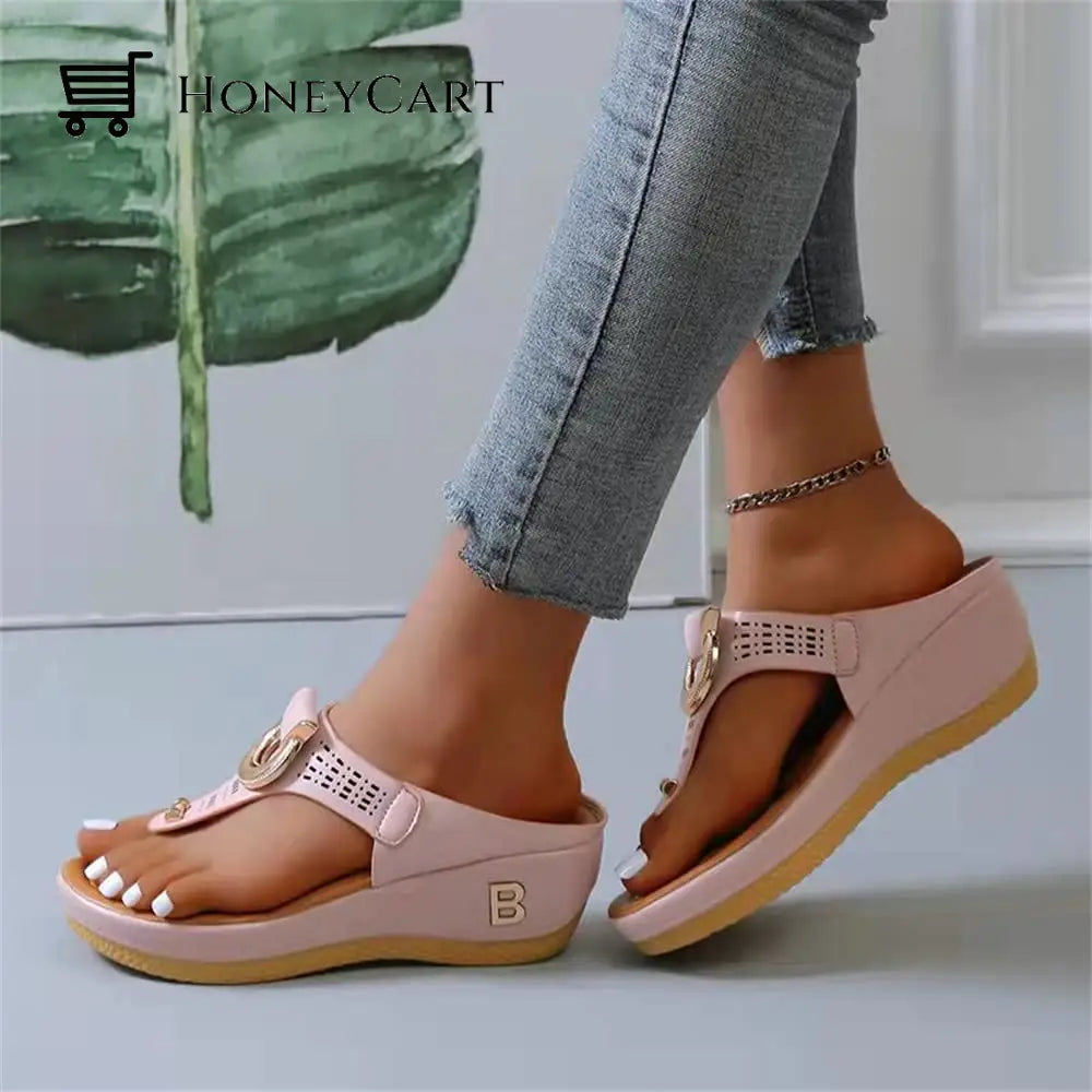 Women Sandals Wedge Thong With Orthopedic Arch Support Myx-Shoes