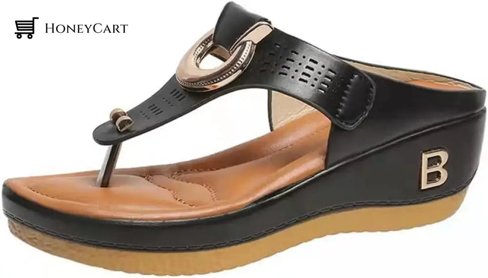 Women Sandals Wedge Thong With Orthopedic Arch Support Myx-Shoes