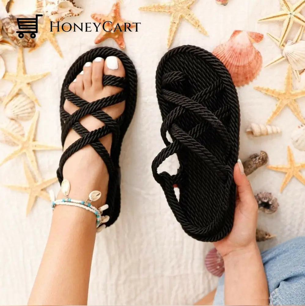 Women Summer Cross Tied Bohemian Ethnic Sandals Boho Sandals