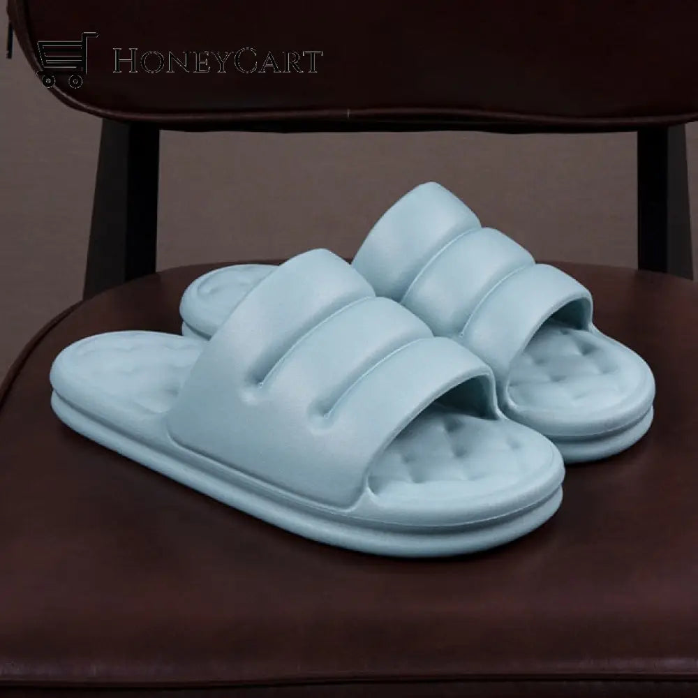 Women Thick Soles Eva Sofa Slides Anti-Slip Indoor Sandals Blue / 5.5-6 Sandals